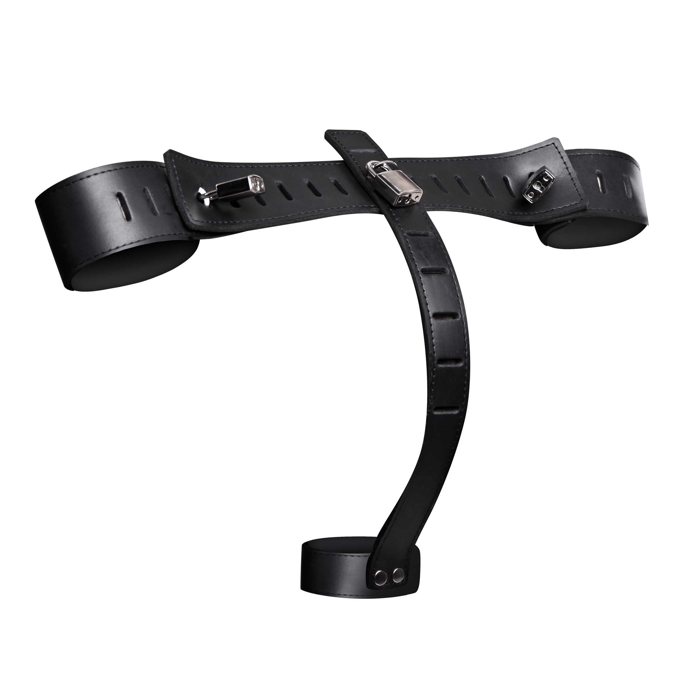 Strict Leather Wrist to Cock Locking Restraint Black