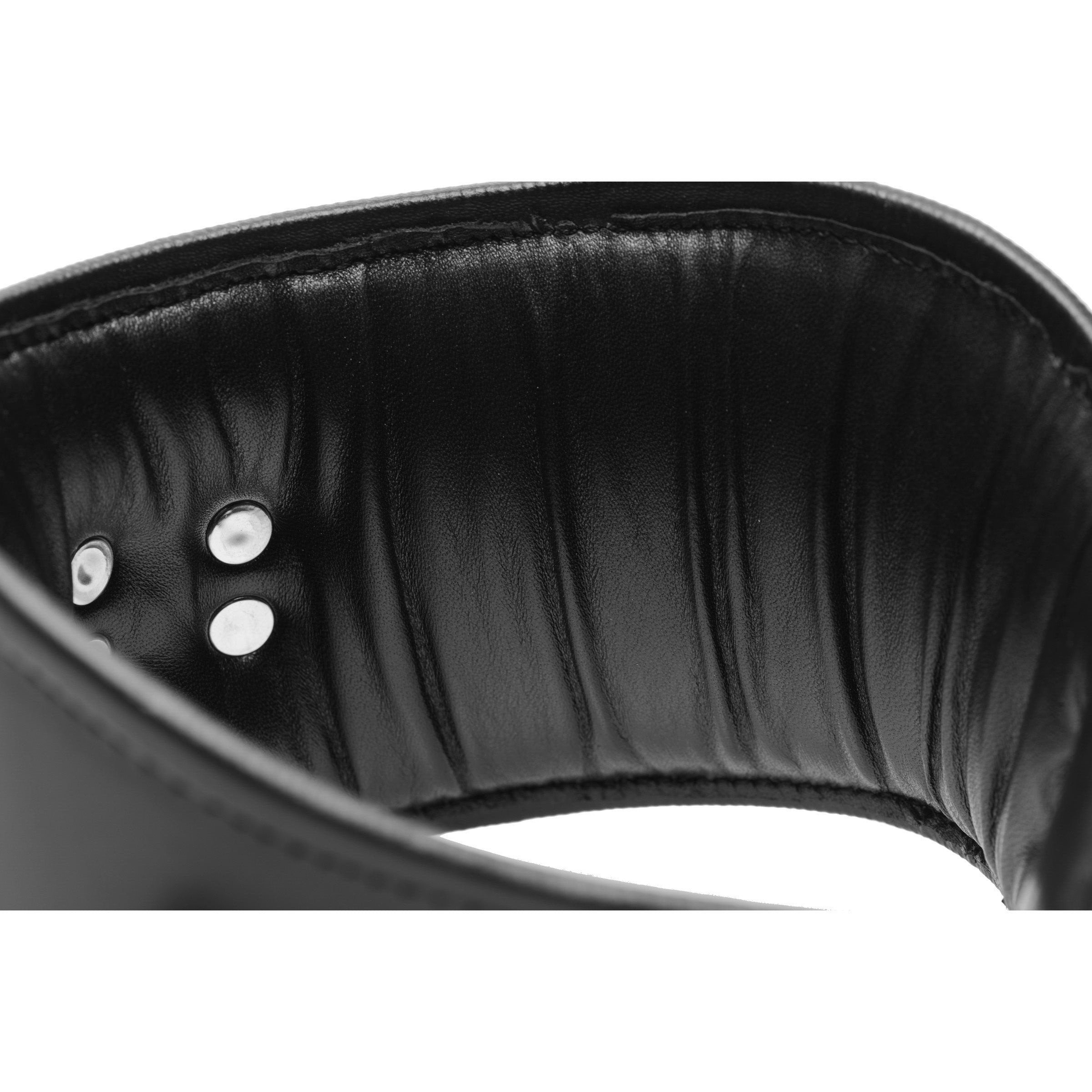 Strict Leather Padded Leather Locking Posture Collar Black