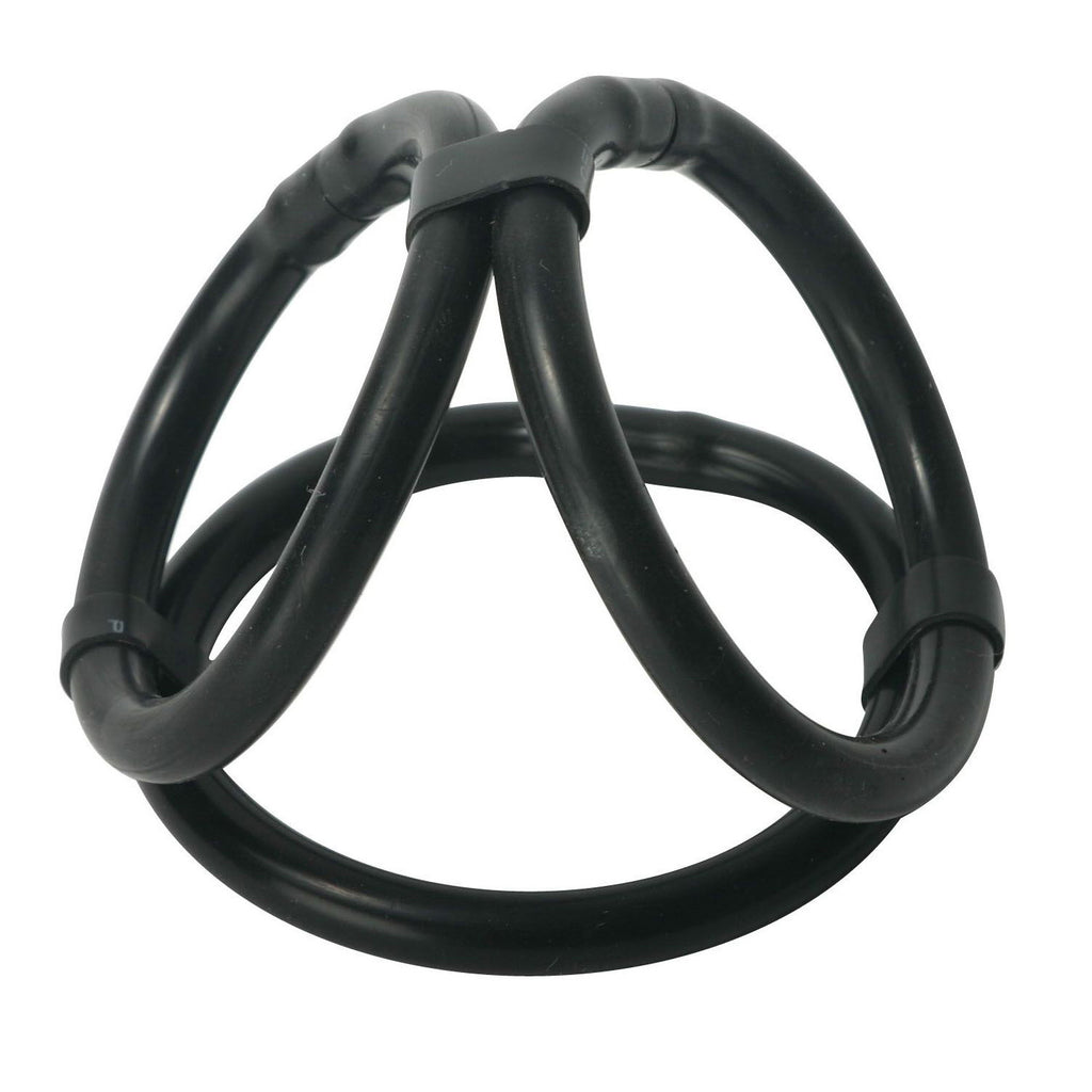 Trinity Men Easy Release Silicone Tri-Cock and Ball Ring Black
