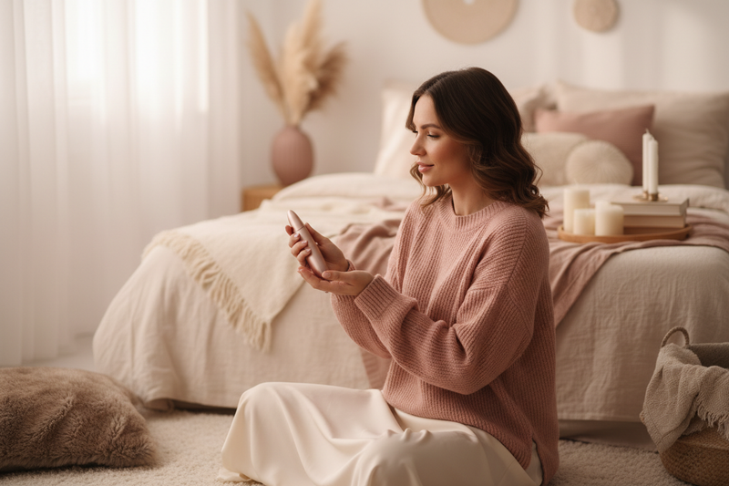 Woman choosing her first toy